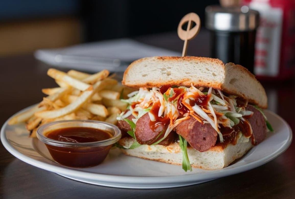 Barbecue Sandwich Coleslaw + Fries